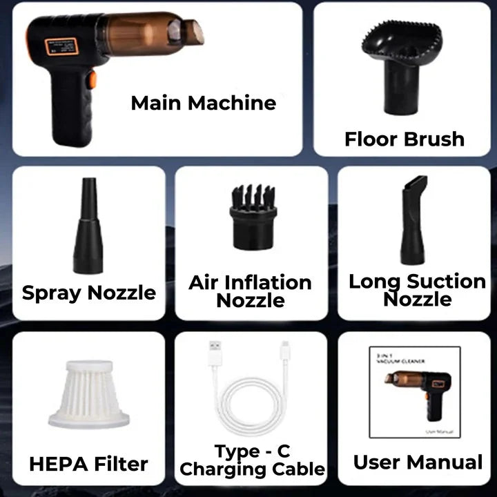 Handheld Car Vacuum Cordless Powerful Suction