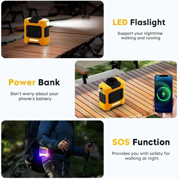 Handheld Fan Rechargeable Clip-On LED & Power Bank