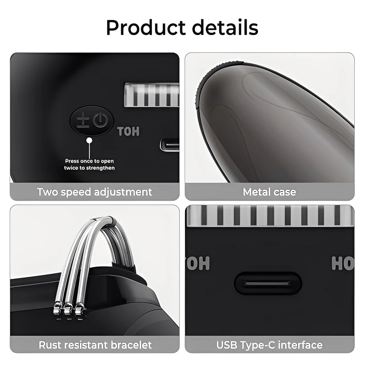 Handheld Massager Cordless Vibration & Heat USB Rechargeable