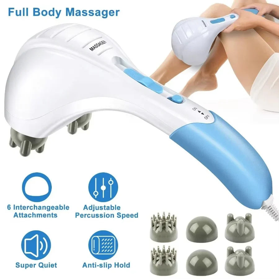 Handheld Percussion Massager Dual Vibration & Adjustable Speed
