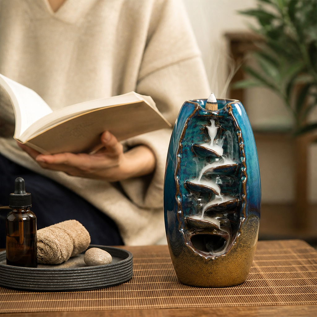 Handmade Ceramic Backflow Incense Burner (Reverse Waterfall Effect)