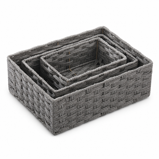 Handwoven Natural Fiber Storage Baskets