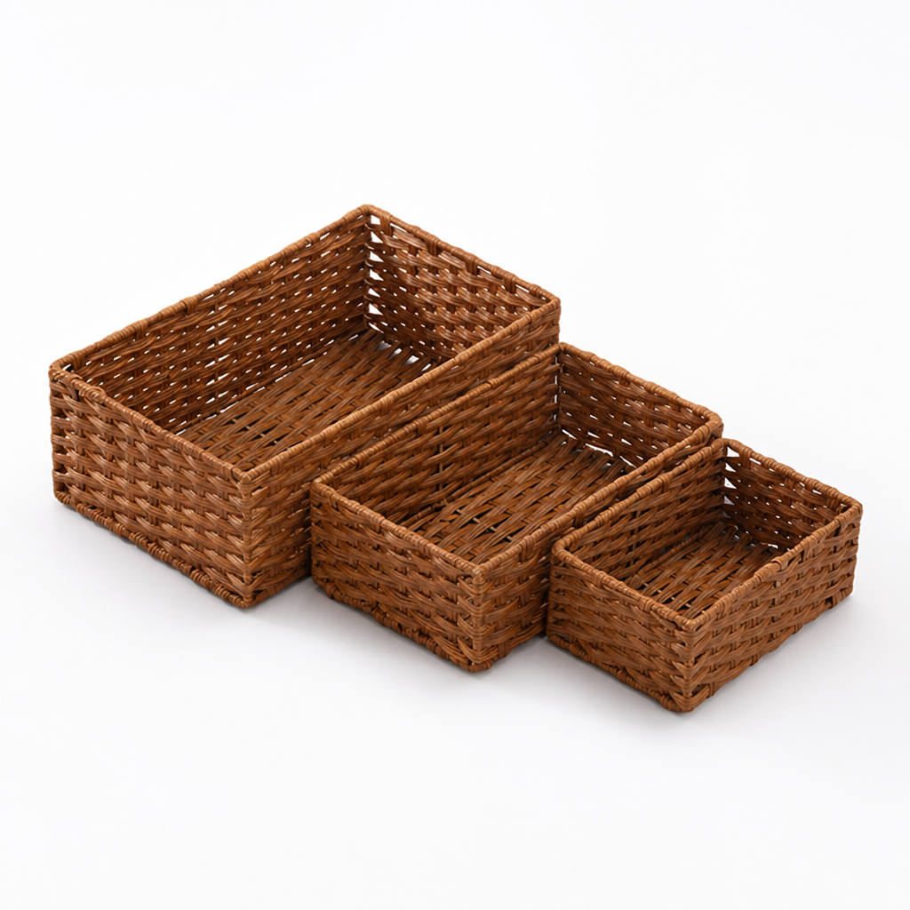 Handwoven Natural Fiber Storage Baskets