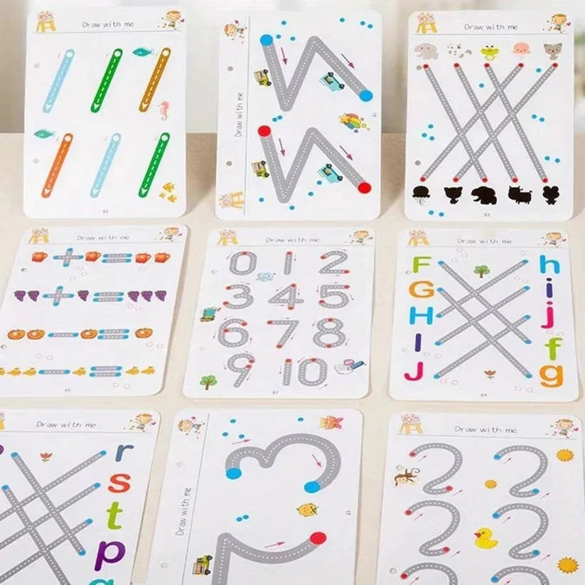 Handwriting Workbook Wipe-Clean Reusable Guided Pencil Grip