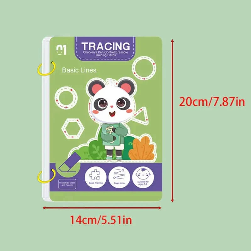 Handwriting Workbook Wipe-Clean Reusable Guided Pencil Grip