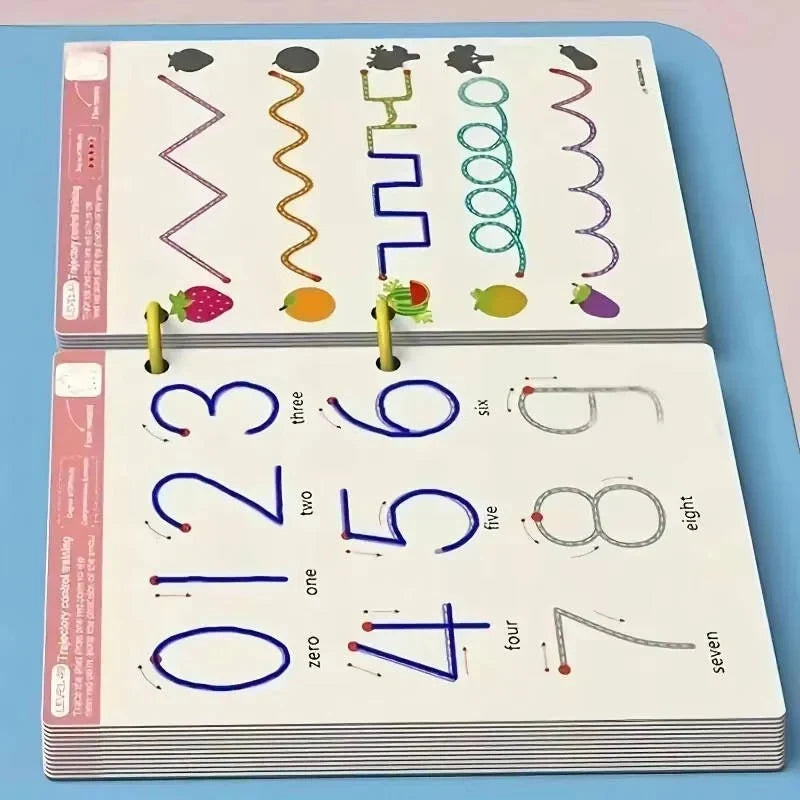 Handwriting Workbook Wipe-Clean Reusable Guided Pencil Grip