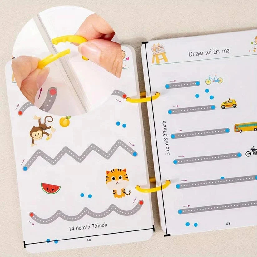 Handwriting Workbook Wipe-Clean Reusable Guided Pencil Grip