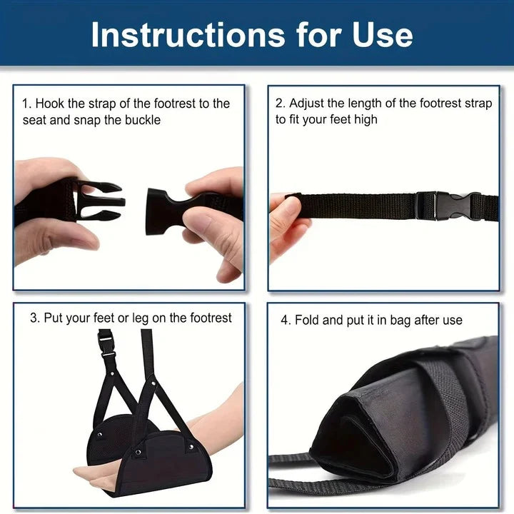 Hanging Foot Rest Adjustable Straps Foldable Canvas