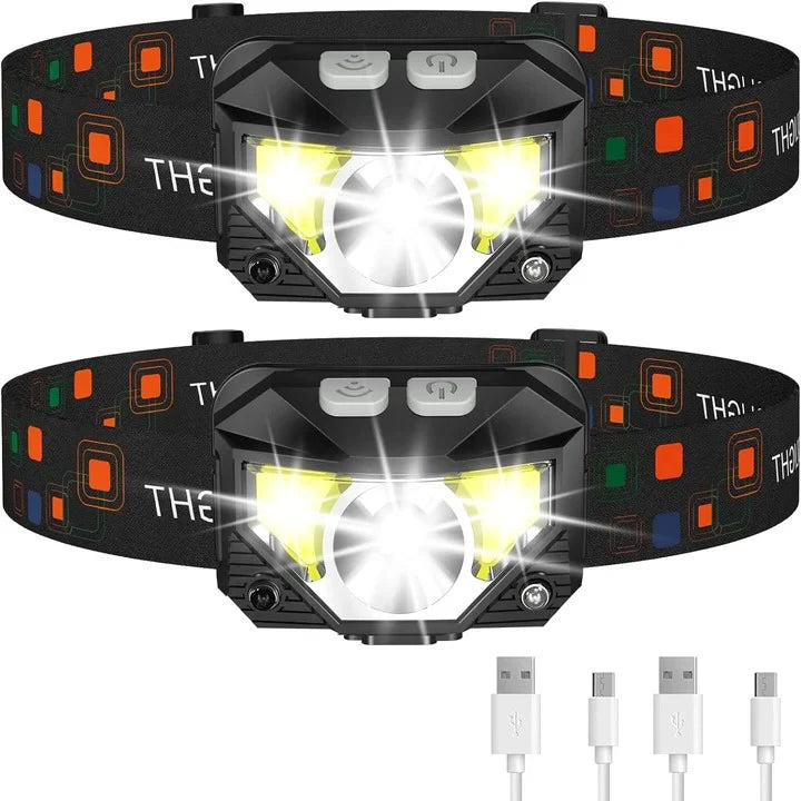 Headlamp Motion Sensor USB Rechargeable