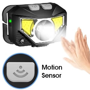 Headlamp Motion Sensor USB Rechargeable