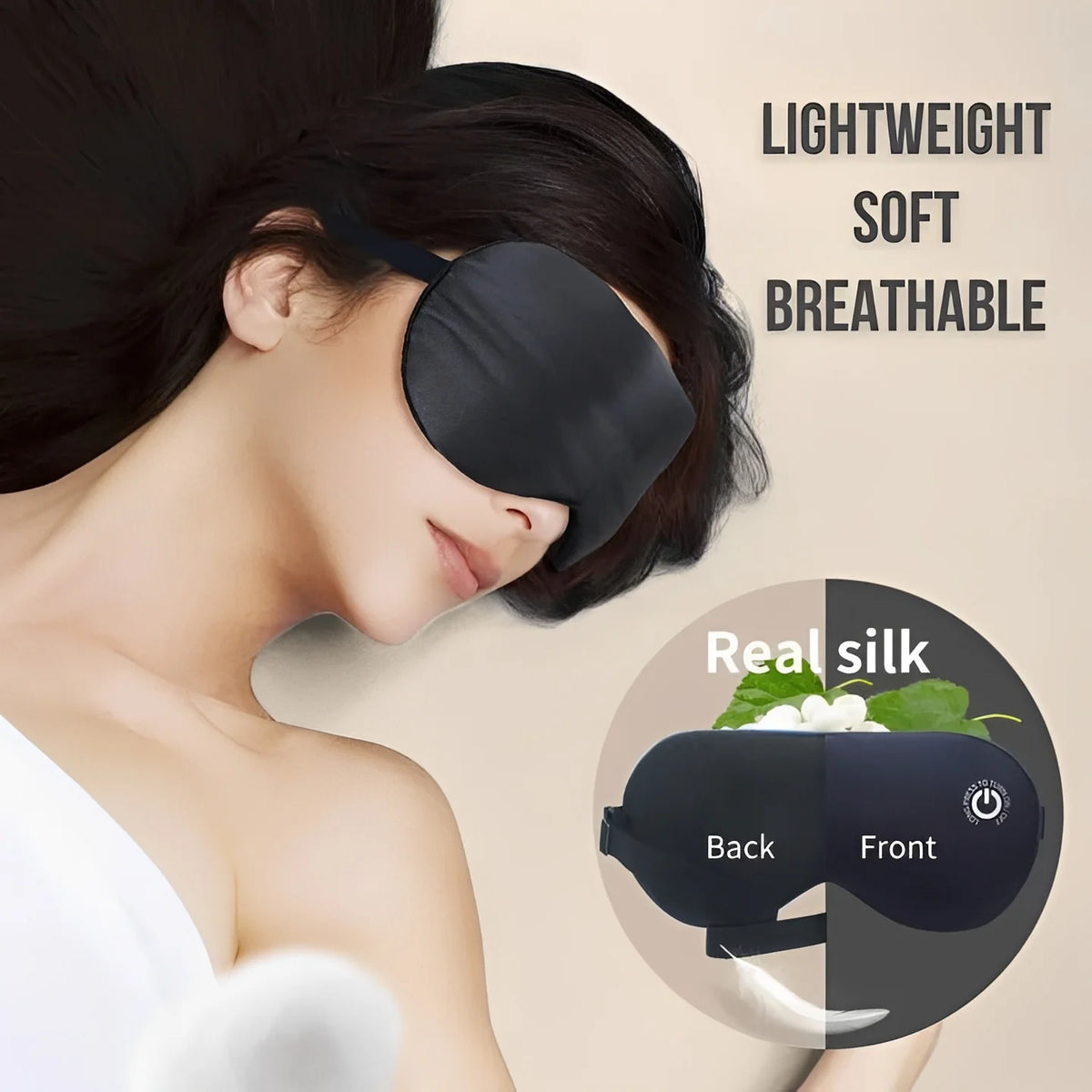 Heated Eye Mask Graphene Heating Rechargeable Silk Cover