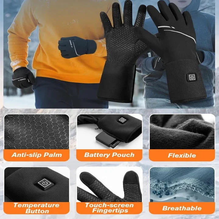 Heated Glove Liners Rechargeable Adjustable Heat & Touchscreen