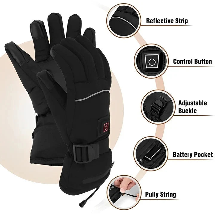 Heated Gloves Adjustable Heat Levels Rechargeable Battery & USB