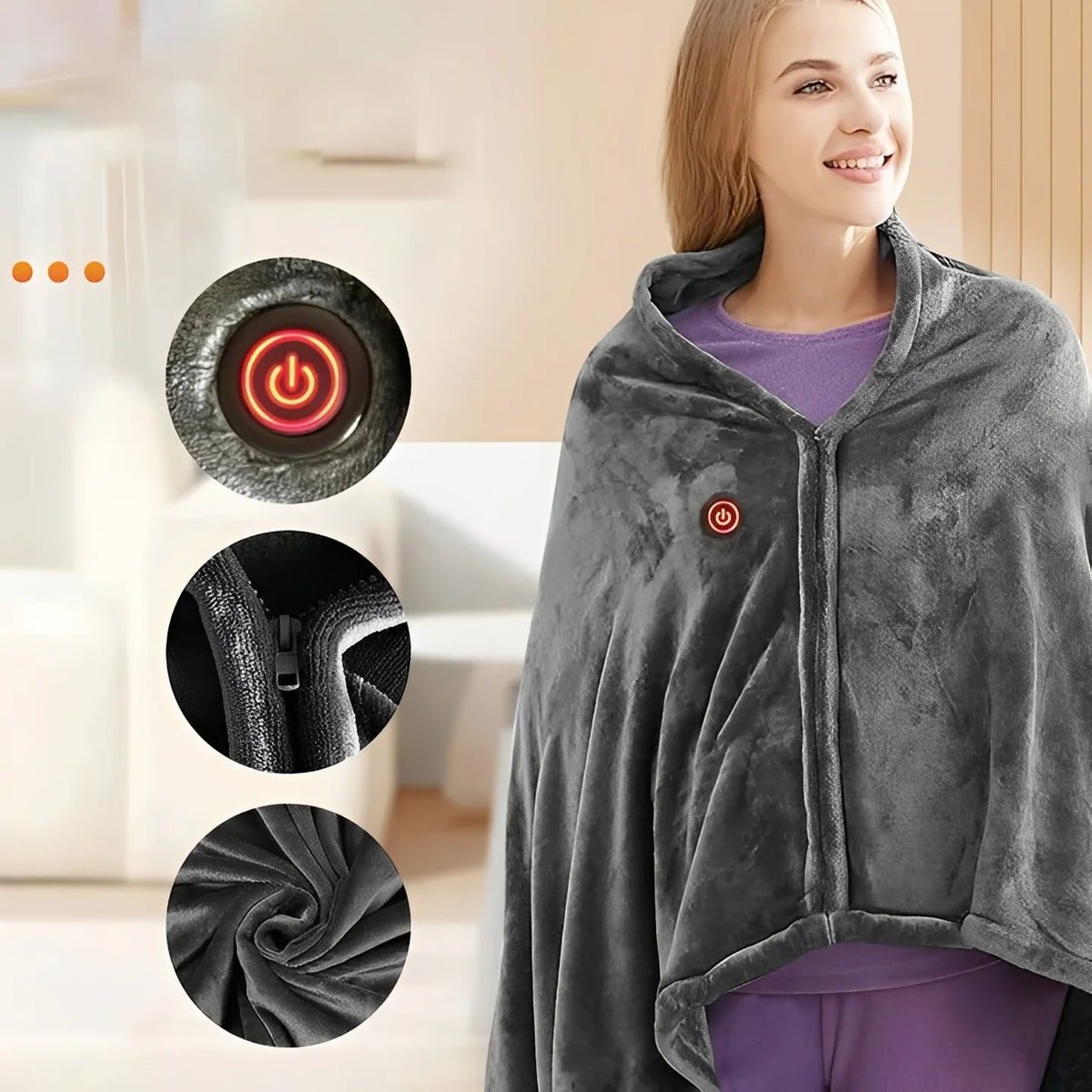 Heated Shawl USB-Powered 3 Heat Settings