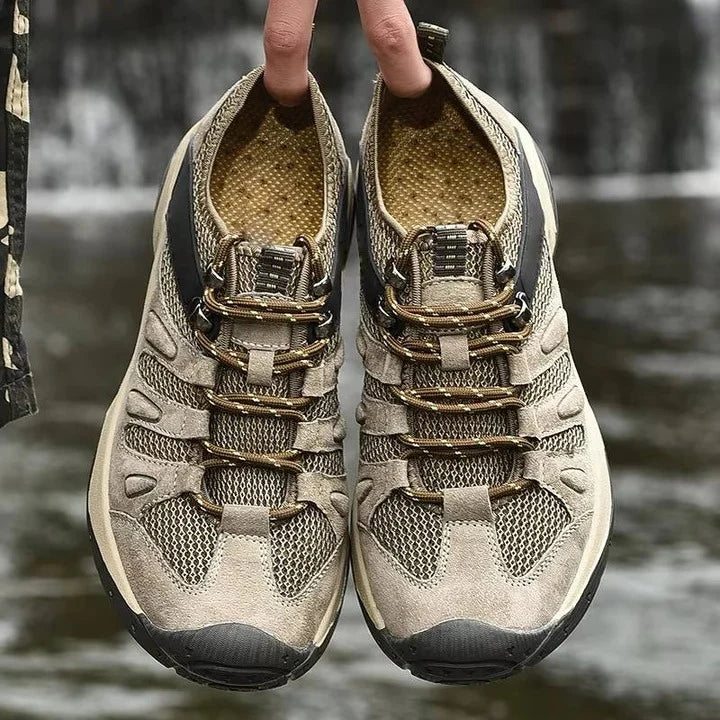 Hiking Shoes Leather & Mesh Traction Outsole Cushioned Insole