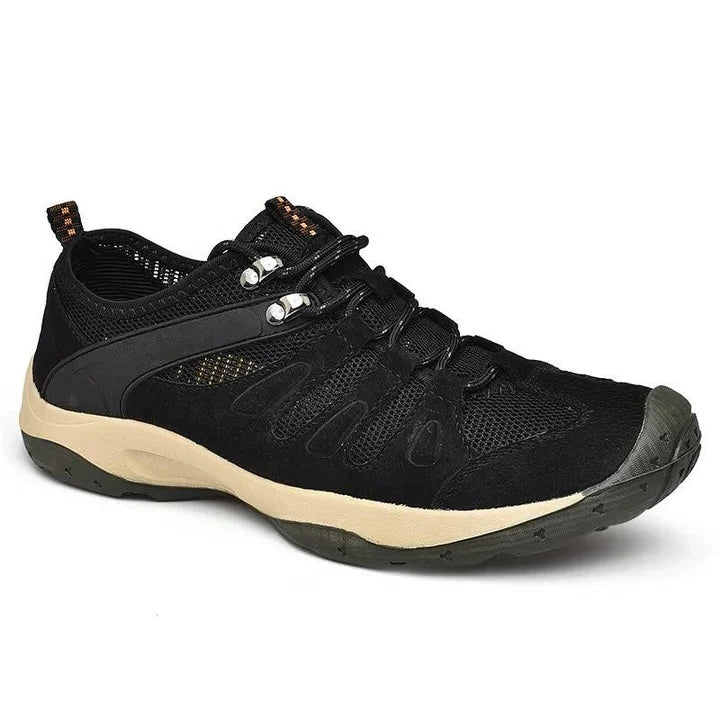 Hiking Shoes Leather & Mesh Traction Outsole Cushioned Insole