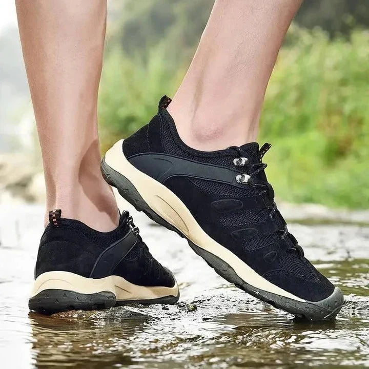 Hiking Shoes Leather & Mesh Traction Outsole Cushioned Insole
