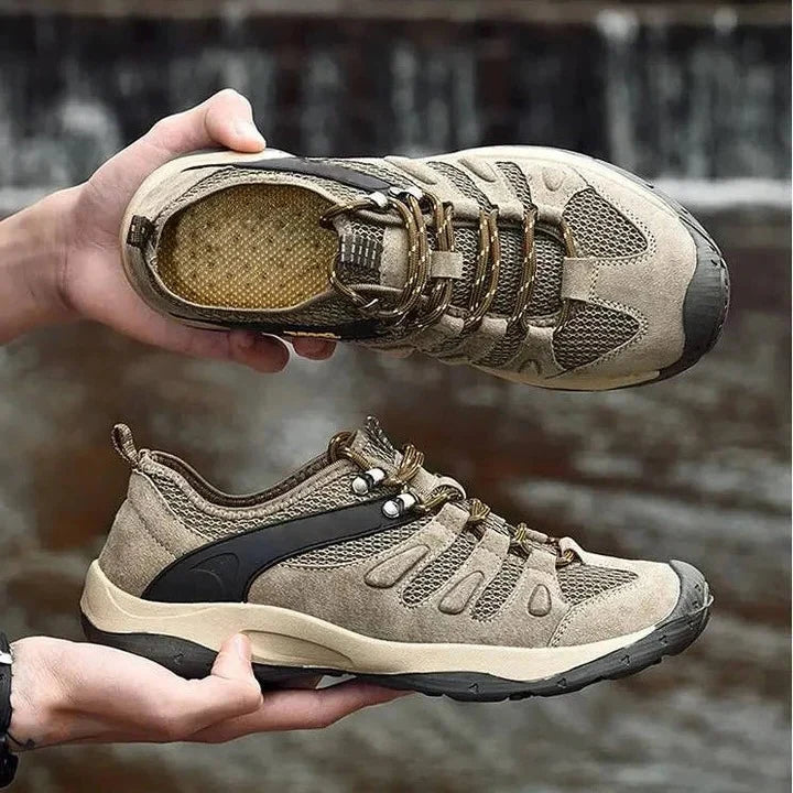 Hiking Shoes Leather & Mesh Traction Outsole Cushioned Insole
