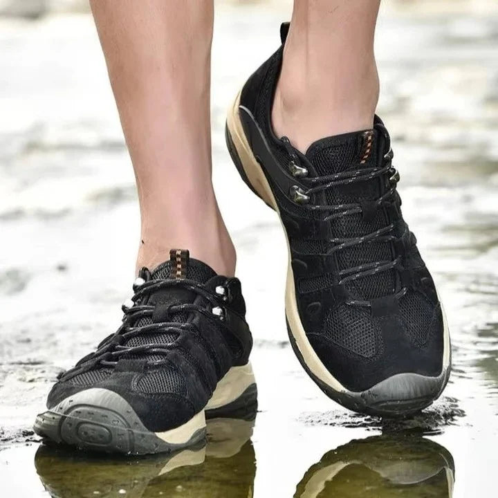 Hiking Shoes Leather & Mesh Traction Outsole Cushioned Insole