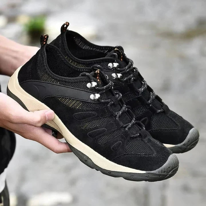 Hiking Shoes Waterproof Leather Mesh Deep Tread