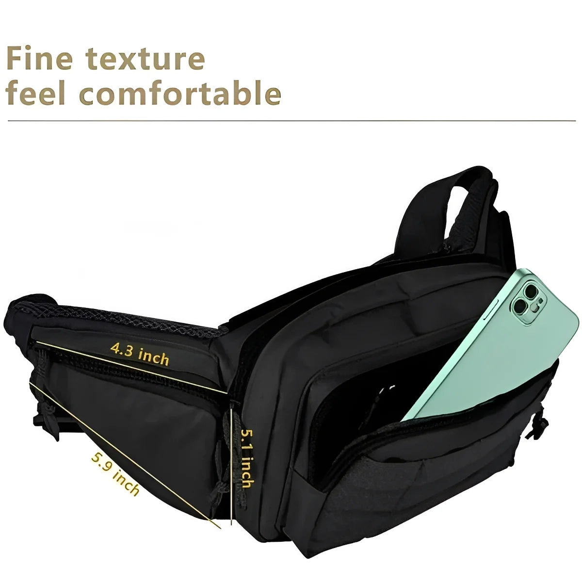 Hip Pack Water-Resistant Nylon Multiple Zippered Pockets