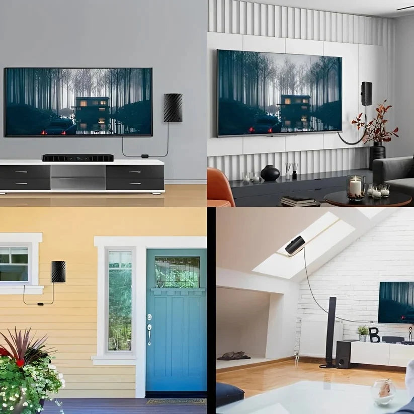 Indoor TV Antenna 4K Long-Range Plug-And-Play