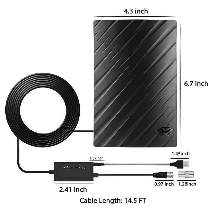 Indoor TV Antenna 4K Long-Range Plug-And-Play