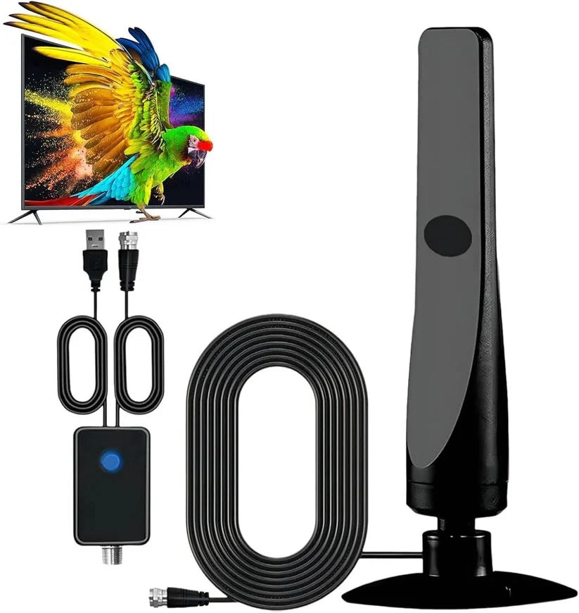 Indoor TV Antenna Amplified Flat Panel 16.4 Ft Cable