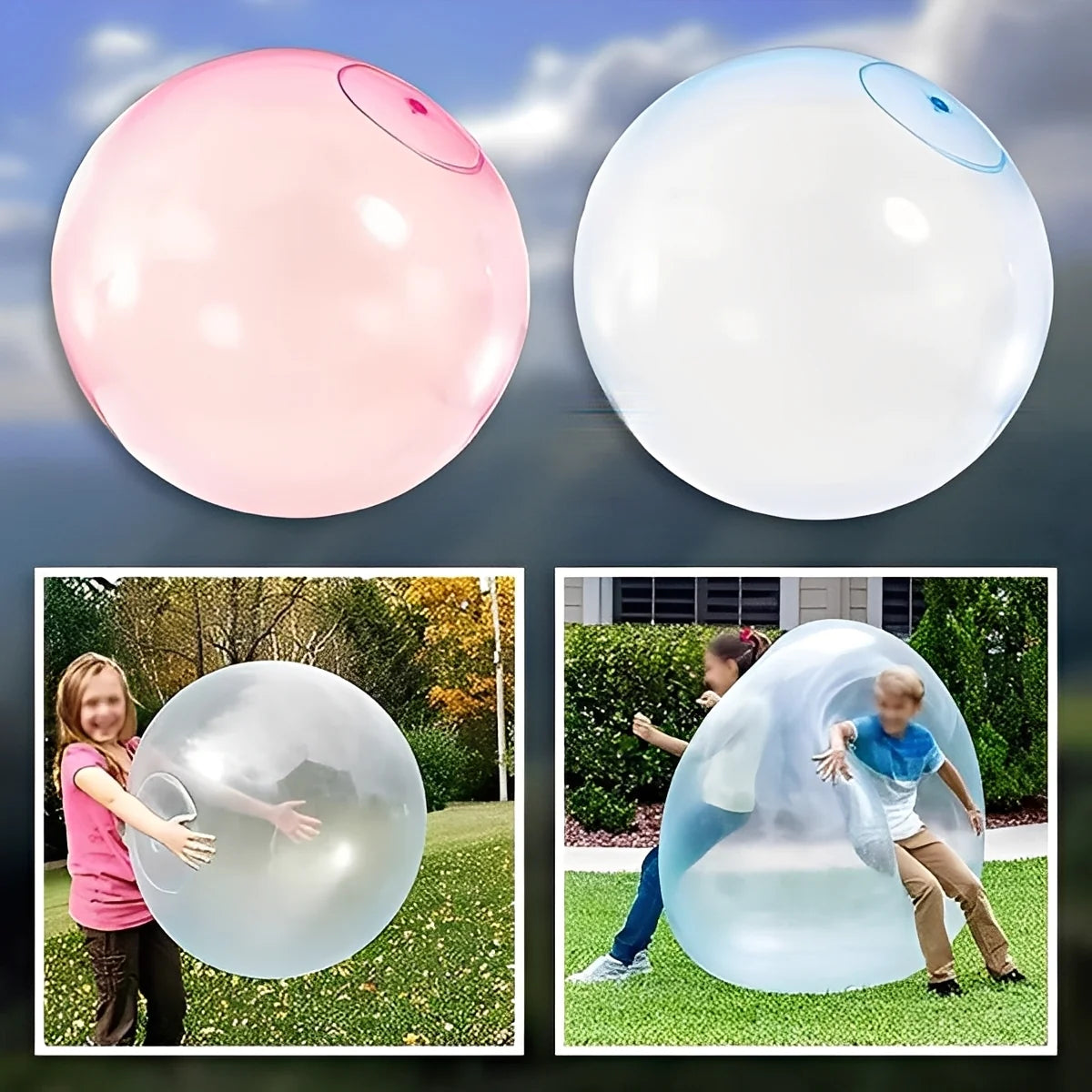 Inflatable Bubble Ball Stretchable Deflatable & Reusable