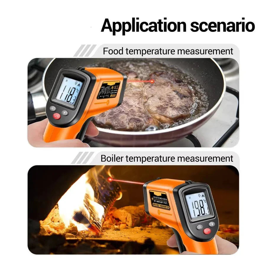 Infrared Thermometer Contactless Instant Read Backlit LCD