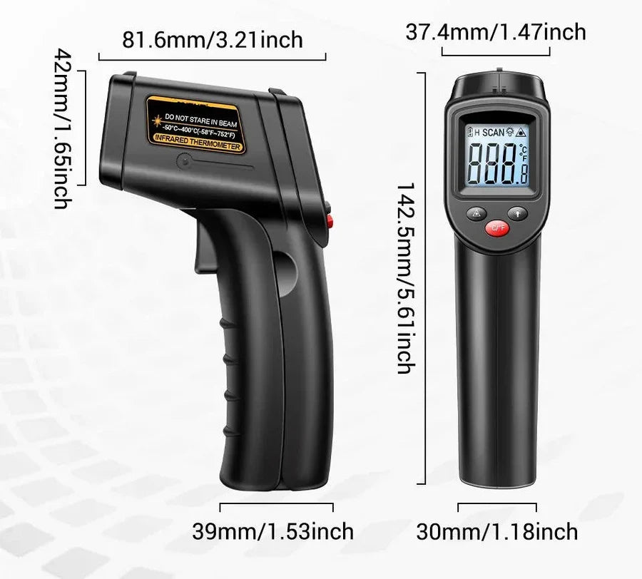 Infrared Thermometer Contactless Instant Read Backlit LCD