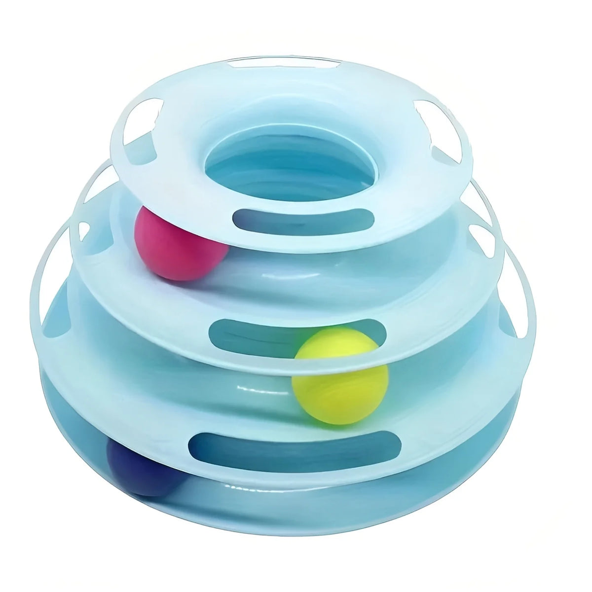Interactive Cat Toy 3-Tier Ball Track & Non-Slip Base