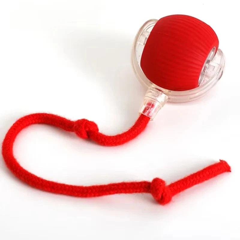 Interactive Cat Toy Automatic Rolling Faux Fur Tail