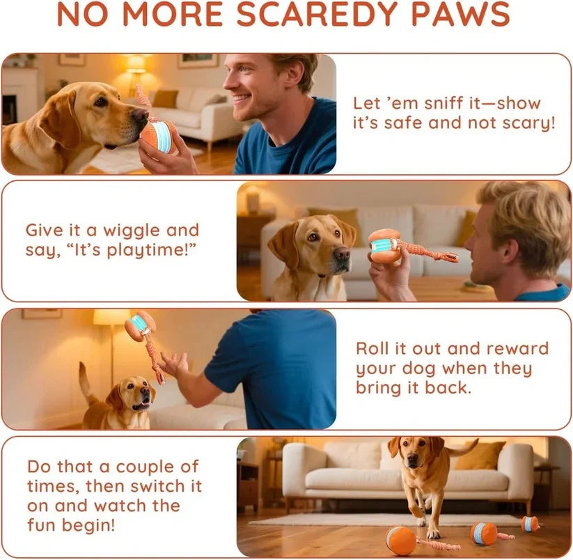 Interactive Dog Ball Touch-Activated Zigzag Motion
