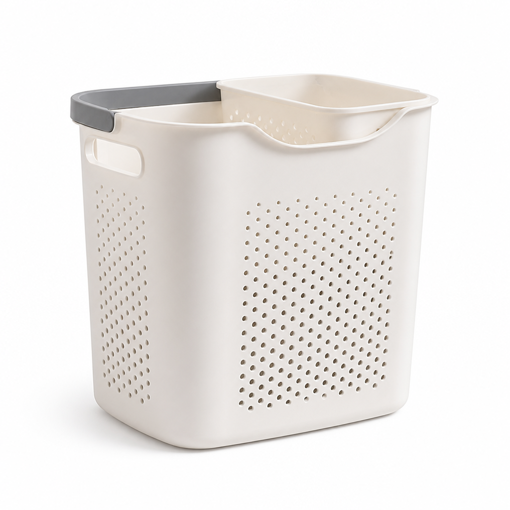 Japanese Style Laundry Basket With Cutout Handles (Perforated Sides)