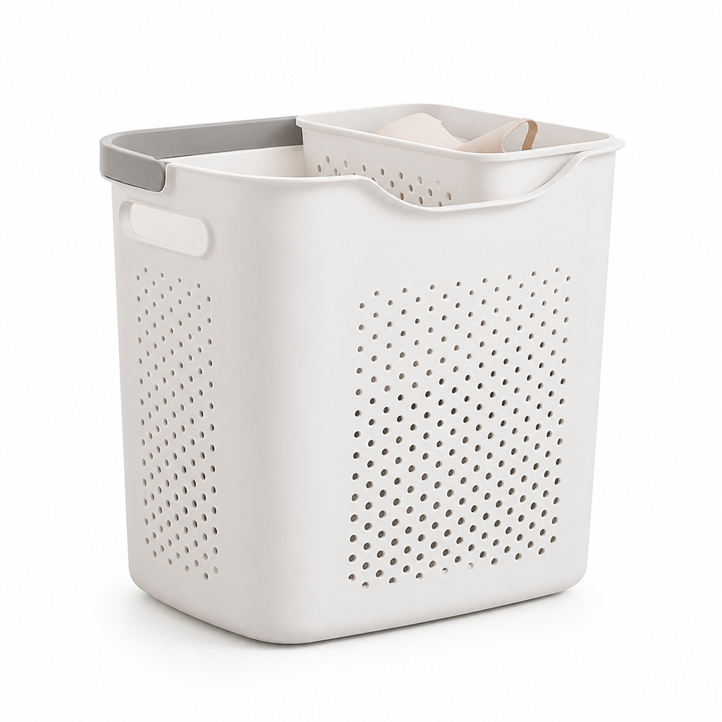 Japanese Style Laundry Basket With Cutout Handles (Perforated Sides)