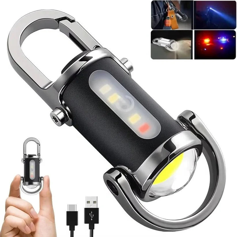 Keychain Flashlight Rechargeable COB & LED 8-Hour