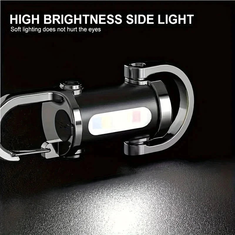 Keychain Flashlight Rechargeable COB & LED 8-Hour