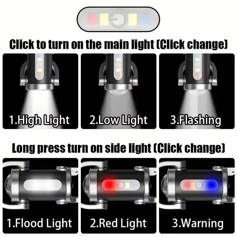 Keychain Flashlight Rechargeable COB & LED 8-Hour