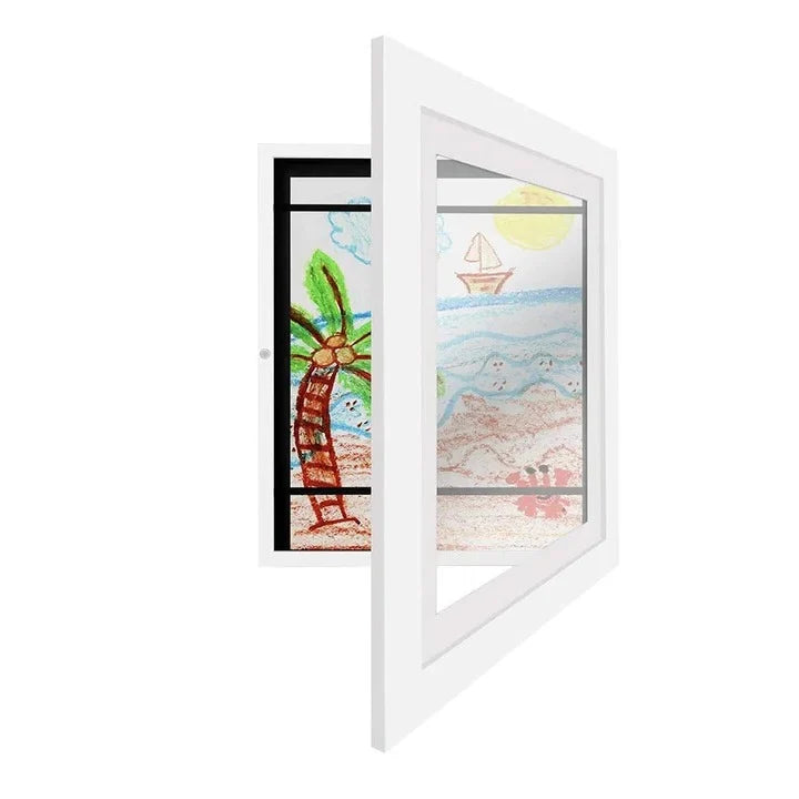 Kids Artwork Storage Frame Magnetic Front-Opening Holds 150 Pages