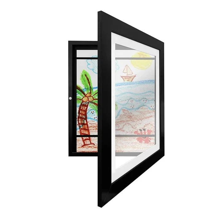 Kids Artwork Storage Frame Magnetic Front-Opening Holds 150 Pages