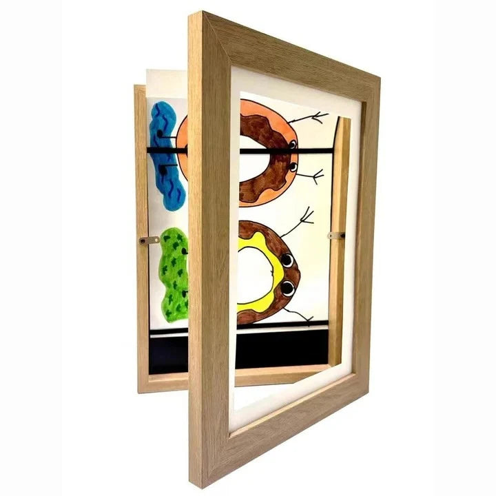 Kids Artwork Storage Frame Magnetic Front-Opening Holds 150 Pages
