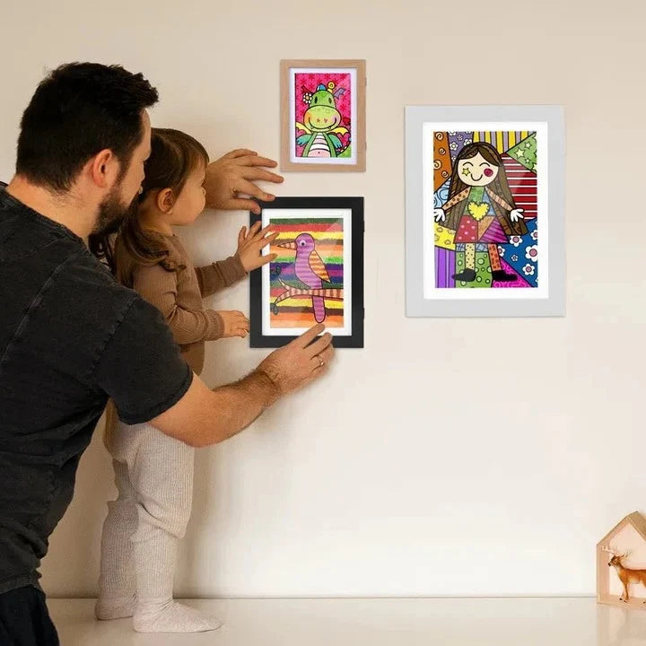Kids Artwork Storage Frame Magnetic Front-Opening Holds 150 Pages