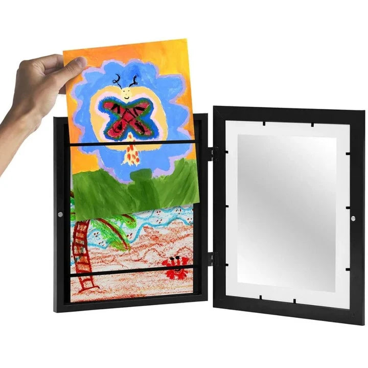 Kids Artwork Storage Frame Magnetic Front-Opening Holds 150 Pages
