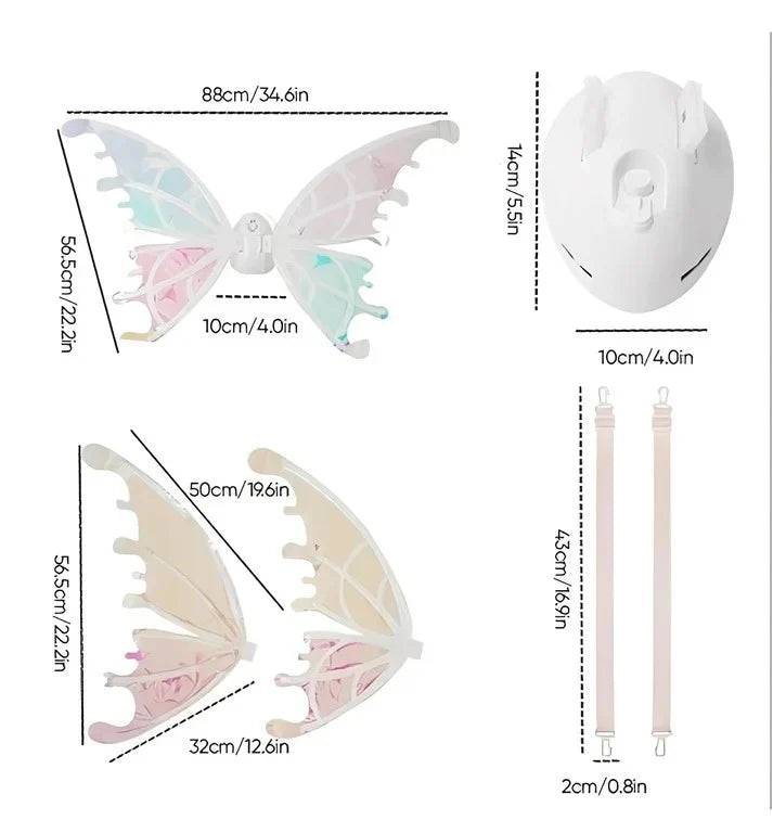 Kids Fairy Wings Motorized Flapping & Light Effects