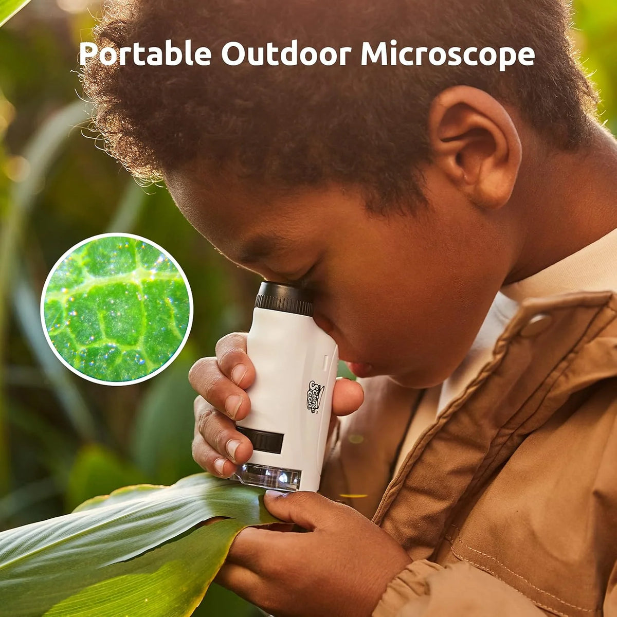 Kids Pocket Microscope 60X to 120X LED & Pocket-Sized