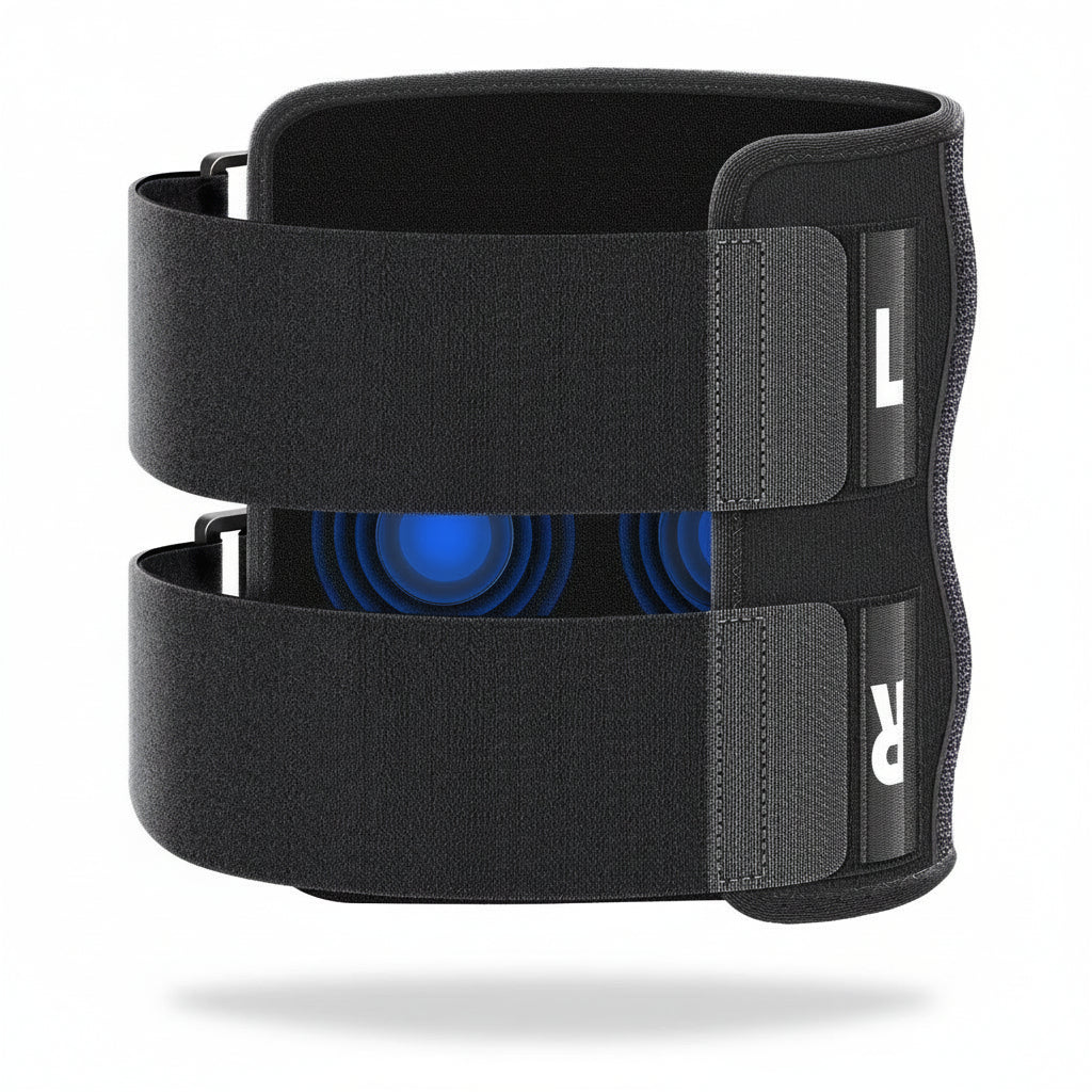 Knee Brace Adjustable Buckle Straps & Dual Silicone Pads