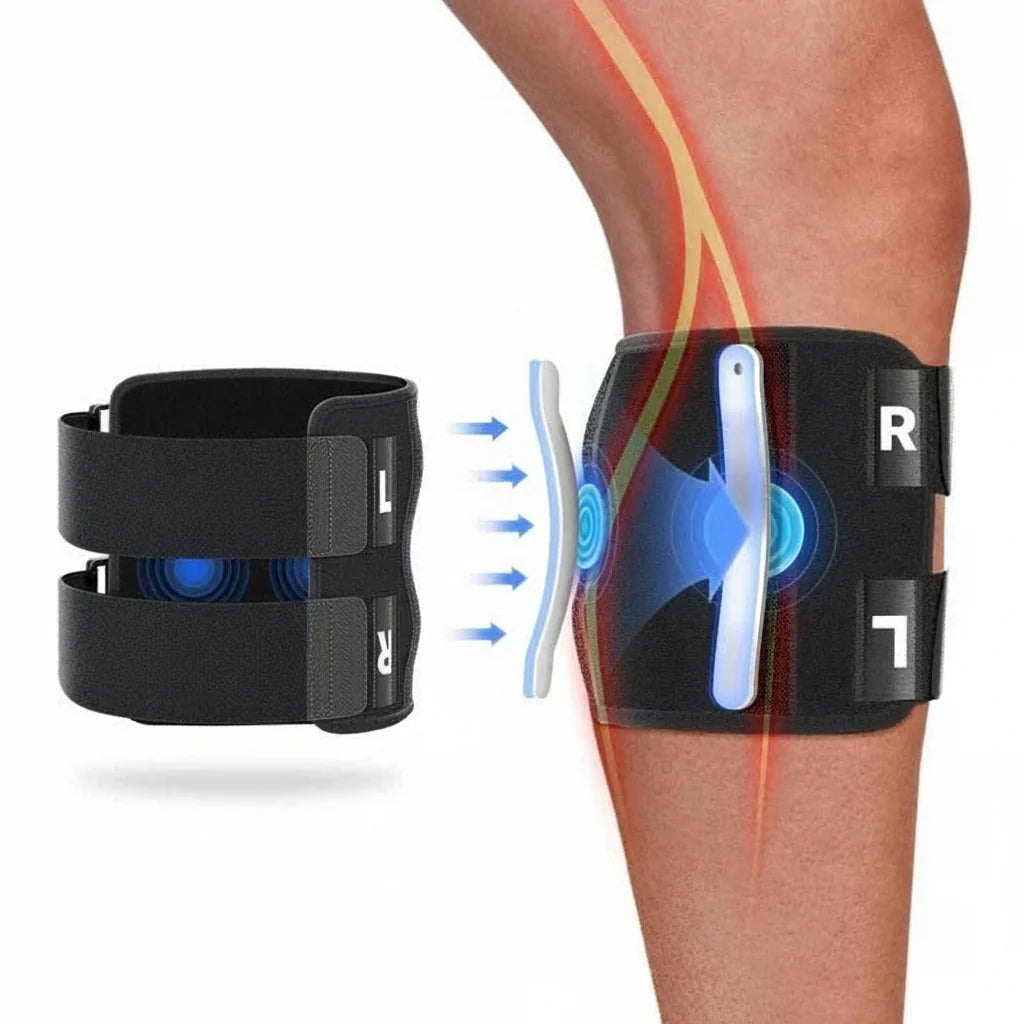 Knee Brace Adjustable Buckle Straps & Dual Silicone Pads