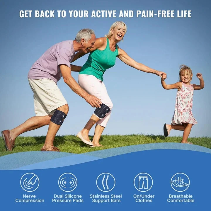 Knee Brace Adjustable Buckle Straps & Dual Silicone Pads