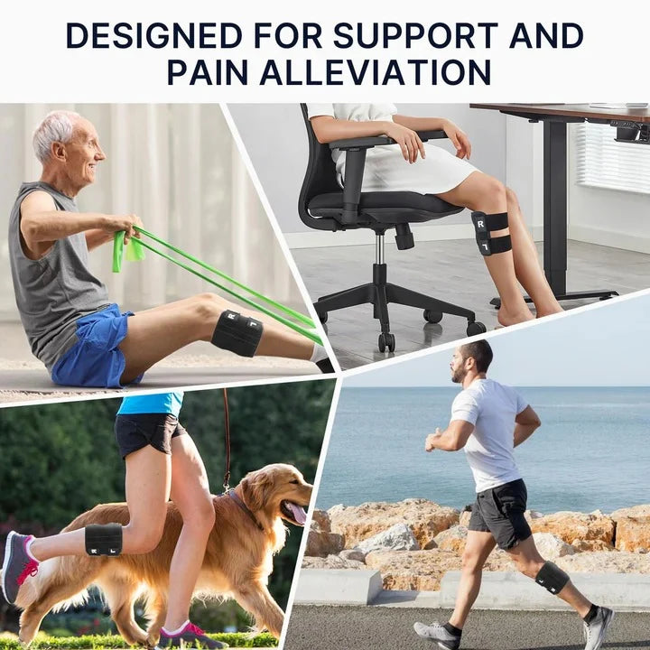 Knee Brace Adjustable Buckle Straps & Dual Silicone Pads